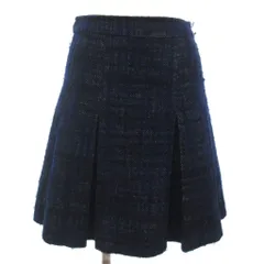 マークバイマークジェイコブス MARC by MARC JACOBS ボックスプリーツ スカート ツイード チェック ブルー ブラック系 4 XL位 ■ECT