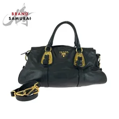 美品 PRADA プラダ ロゴ ブラック 黒 ゴールド金具 レザー BN1903 ショルダーバッグ ハンドバッグ レディース 505193【中古】