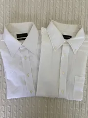中古☆CHRISTIAN ORANI 長袖ホワイト ノンアイロンワイシャツ・半袖シャツ2枚セット☆