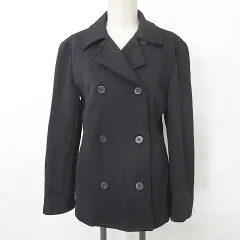 ジェイクルー J.CREW コート ピーコート 長袖 ダブル ストレッチ 黒 ブラック 6