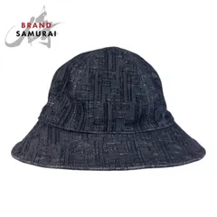 美品 FENDI フェンディ ズッカ サイズM ネイビー コットン/ポリエステル バケットハット レディース 600596【中古】