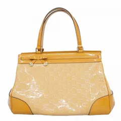 ★SALE【6ba1123】グッチ ハンドバッグ メイフィア 257612 エナメル ライトブラウン ゴールド金具【中古】レディース