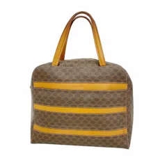 ★SALE【6ba1176-k】セリーヌ ハンドバッグ マカダム PVC ブラウン ゴールド金具【中古】レディース