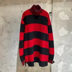 Ralph Lauren / ラルフローレン USA製 ハイネック ボーダーコットンニット