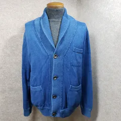 シップス Drumohr ニットカーディガン ショールカラー ボタン仕様 ポケット付き ブルー系 表記サイズ：50　u7255eのサムネイル