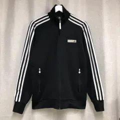 アディダス 3本線 トラックジャージ ジャケット ブラック (95)
