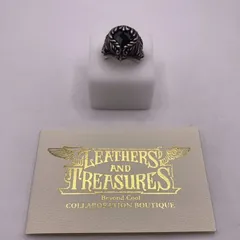 【✨貴金属✨】Leathers＆Treasures　SV925　20.6g　17号　レザーズアンドトレジャーズ Scroll　Heart　Stone Ring　スクロール　ハート　オニキス　リング　SV　silver　シルバー　アクセサリ　石付き　指輪のサムネイル