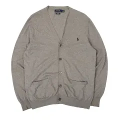 ポロ ラルフローレン グレー ピマコットン カーディガン