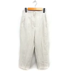 ザラ ZARA パンツ ストレート ハイライズ センタープレス ジップフライ シンプル XS アイボリー /NT27
