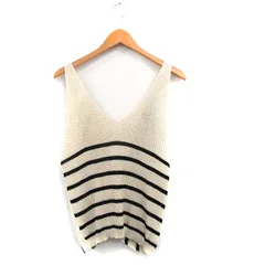 コカ COCA ニット セーター ノースリーブ バッククロス ボーダー L ベージュ /KT29