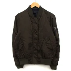 ジーナシス JEANASIS ナイロン ジャケット ノーカラー ブルゾン 無地 シンプル 切替リブ F オリーブグリーン 緑 /HT16