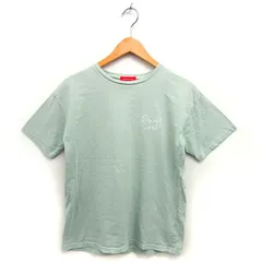 レピピアルマリオ repipi armario カットソー Tシャツ リブ コットン 綿 プリント 英字 ボートネック 半袖 M ミントグリーン /NT2