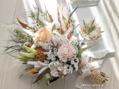 ✿❁春のウェディングブーケ❁✿ブートニアセット❁✿ドライフラワーブーケ✴前撮り✴結婚式✴ウェディングフォト✴ウェディングブーケ