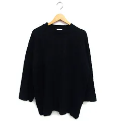 ローリーズファーム LOWRYS FARM ニット セーター ゆったり リブ ケーブル編み モックネック スリット 長袖 F 黒 ブラック /NT34