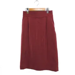 ロペピクニック ROPE Picnic タイトスカート ミモレ丈 無地 スリット バックレースアップ 38 レッド 赤 /FT22
