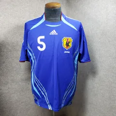 adidas サッカー日本代表 ユニフォーム ホーム 半袖 ブルー系 宮本恒靖 背番号5 　M　u7257e