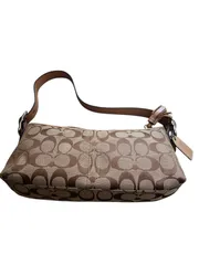 【美品】コーチ　ミニ　ハンドバッグ　アクセサリーポーチ　キャンバス