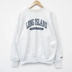 XL/古着 MVスポーツ 長袖 スウェット メンズ 90年代 90s ニューヨーク 大きいサイズ クルーネック USA製 薄グレー 霜降り 26jan06