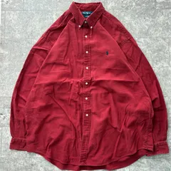 【Ralph Lauren】 BLAKE ボタンダウンシャツ 長袖 XXL ビッグサイズ 赤 長袖シャツ ワンポイント刺繍 ポニー オーバーサイズ ビッグサイズ 古着