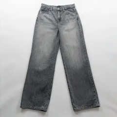 UNIQLO ユニクロ デニム ズボン サイズ28 ストレート グレーデニム ウォッシュ レディース A9324