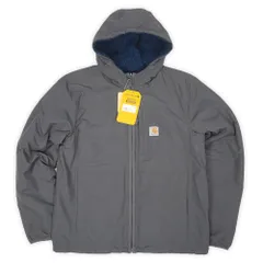 カーハート Carhartt 新品 未使用 日本未発売 USA規格 アメリカ買い付け 22s 2020年代 フリースライナー リバーシブルジャケット パーカー ボア ヴィンテージ 古着 メンズ コート・ジャケット グレー×ブルー S