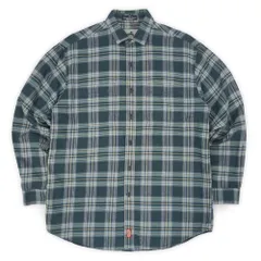 イーエムエス EMS 00s 2000年代 フランネルシャツ レギュラーカラー アウトドア 定番 アメカジ USA ヴィンテージ アメリカ 古着 メンズ シャツ ブルーグリーン系 チェック柄 M【中古】