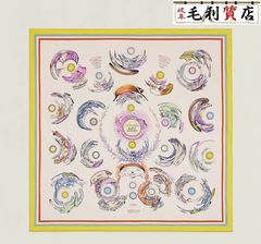 ◇エルメス◇カレ 70/スカーフ/シルク/アナモルフォーズ/バンダナ/タグ