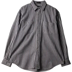 古着 80~90年代 エディーバウアー Eddie Bauer 黒タグ 長袖 ストライプシャツ メンズXL相当 ヴィンテージ/eaa616244