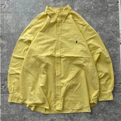 Ralph Lauren ボタンダウンシャツ 2XB ビッグサイズ イエロー 長袖シャツ オーバーサイズ ポニー刺繍 古着
