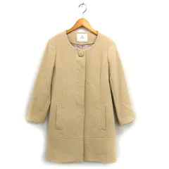 エフデ ef-de ノーカラー コート ミドル アウター ウール アンゴラ混 比翼仕立て 9 ベージュ /NT1