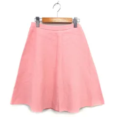 フェルゥ Feroux フレア ひざ丈 スカート ゆったり リブ ストレッチ 無地 2 ピンク /NT20