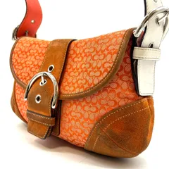 【希少】 coach y2k soho  signature canvas handbag shoulder belt orange コーチ ソーホー シグネチャー キャンバス ショルダーバッグ