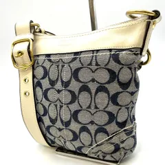 【良品】 coach  y2k  signature canvas shoulderbag pochette gray コーチ シグネチャー ショルダーバッグ グレー