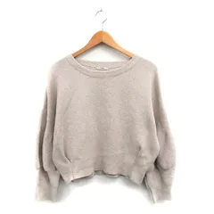 ミスティック mystic ニット セーター 長袖 コットン ラメ F ベージュ /KT22