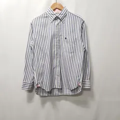 ポロ 刺繍 ロゴ ストライプ パータン 長袖 シャツ メンズM G26