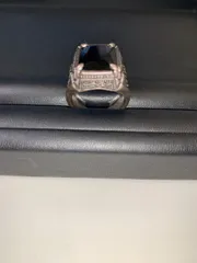 ヴィンテージ調 シルバー925 リング 王冠 クラウン ブルー ストーン 22号