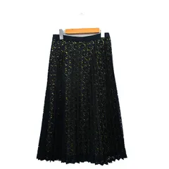 ジャーナルスタンダードレサージュ journal standard L'essage 総レース プリーツスカート ロング 36 ネイビー 紺 /KT6