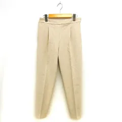 グリーンレーベルリラクシング ユナイテッドアローズ green label relaxing スラックス テーパード パンツ タック サイドジップ ゆったり 無地 38 ベージュ /NT5