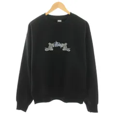 ステューシー STUSSY ラットパック RAT PACK スウェット トレーナー クルーネック 長袖 ロゴプリント バックプリント 裏起毛 M 黒 ブラック Z3000SAS /YT
