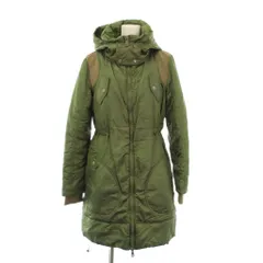 ディーゼル DIESEL 中綿コート アウター ロング丈 フード ジップアップ 切替 XXS 緑 グリーン /BB