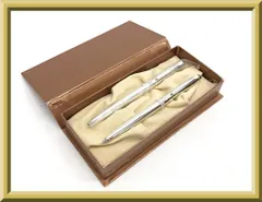 【保管品】L・S シルバー925 SILVER925 刻印 スターリングシルバー ボールぺン (ツイスト式) シャーペン シャープペンシル (ノック式) 2本セット 筆記用具 筆記具 文房具 文具 重さ54.3ｇ箱付のサムネイル