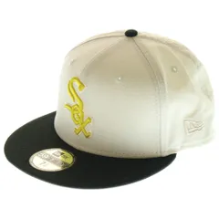 NEW ERA (ニューエラ) 59FIFTY Chicago White Sox シカゴホワイトソックス 6パネル ベースボールキャップ 帽子 ベージュ/ブラック