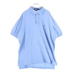 POLO RALPH LAUREN (ポロラルフローレン) ロゴ刺繍 コットン 半袖ポロシャツ ライトブルー