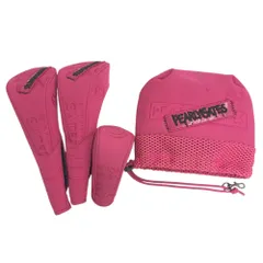 PEARLY GATES パーリーゲイツ  ヘッドカバー ニコちゃん 4点セット ペイントロゴ ピンク系 FW×2 UT IR [240101632976] ゴルフウェア ストスト