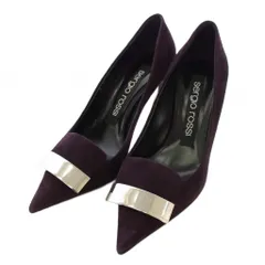セルジオロッシ Sergio rossi SR1 パンプス ポインテッドトゥ スエード 36 紫 /TK ■BM