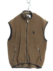 【お得なクーポン配布中!】 90s USA製 ノースフェイス フルジップ フリース ベスト メンズ M / オールド アウトドア 重ね着 前開き ハイネック シンプル ワンポイント