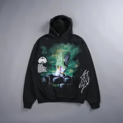 Darc Sport DRAGON BALL Z SIDE-BY-SIDE CELL ENERGY PIERCE HOODIE BLACK ダルクスポーツ ドラゴンボールZ エナジー セル ピアスフーディー パーカー トレーナー ブラック 黒 狼