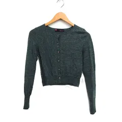 ユナイテッドアローズ ピンクレーベル UNITED ARROWS PINK LABEL リネン混 ニット カーディガン 丸首 ウール グリーン 緑 /FT29