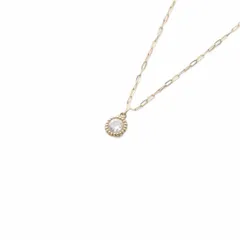 アガット ネックレス K18 ダイヤ0.1ct イエローゴールド