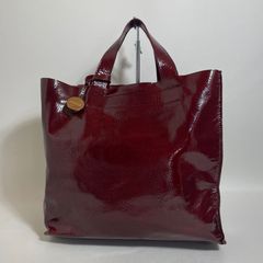 トートバッグ エナメル 赤 ミキアモ - メルカリ